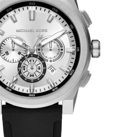 michael kors men's grayson stainless-steel and black silicone chronograph watch|Michael Kors matte black watch.